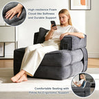 Folding Sofa Bed Chair with Armrests, Convertible Futon Couch Sleeper Chair - Image 5