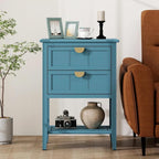 22" Blue Accent Side Cabinet, Modern Wood Sideboard - Image 8