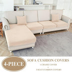 LA MEACK Couch Cushion Covers for Sectional Sofa L Shape Washable Separate Seat - Image 2