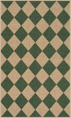 Lahome Checkered Easy Jute 3x5 Outdoor Patio Rug, Washable Rugs Green | Front - Image 8