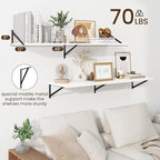 Fun Memories Floating Shelves for Wall, 12 Inch Deep Floating Shelves Set of 2 - Image 3