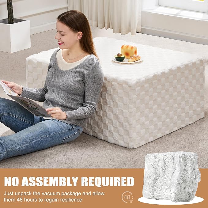 Hobestluk Rectangle Ottoman Memory Foam Footrest - Image 7