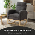 NIOIIKIT Modern Nursery Rocking Chair, Teddy Upholstered Rocking Chair - Image 4