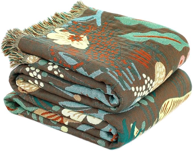 LUTBM Boho Throw Blanket for Bed Cotton Soft Lightweight Quilt Summer Blanket by LUTBMFindYourFreeSpiritatHome