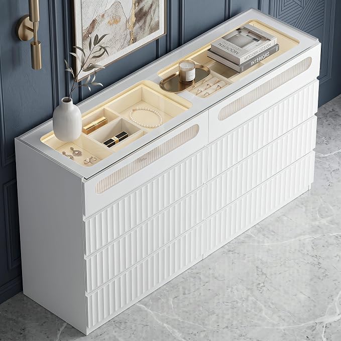 senlin Fluted 8 Drawer Dresser, by SENLIN