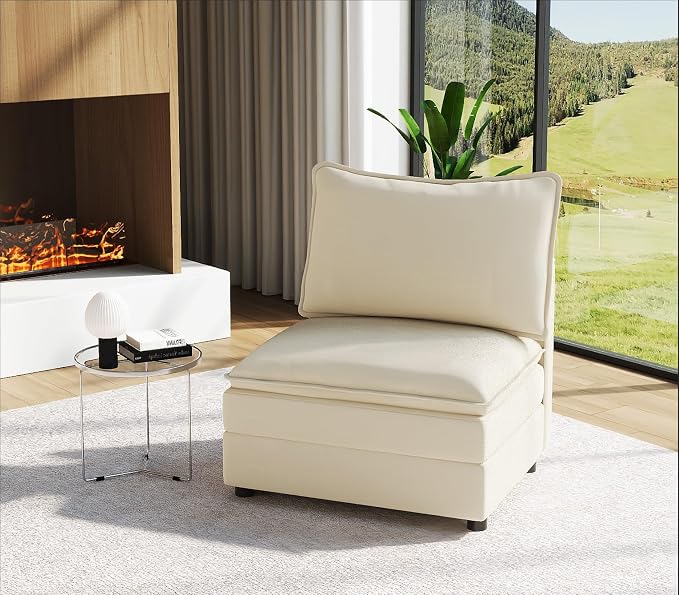 Vesgantti 40" Single Seat Sofa, Comfy Cloud Couch Deep Seat Upholstered Couch by Vesgantti