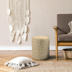 Wimarsbon Decor Round Pouf Ottoman Single Strand Paper Rope Pouf Footrest - Image 2