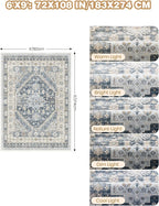 6x9 Area Rugs for Living Room Vintage Washable Rug, Non-Slip Backing Large Area - Image 2
