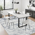 9x12 Area Rug Living Room: Modern Washable Soft Carpet Blue Grey | - Image 4