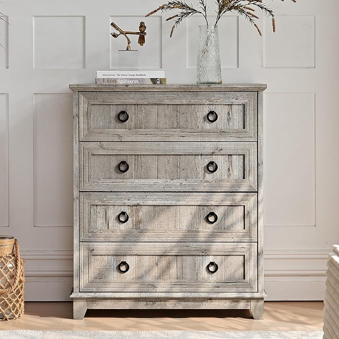 Joaxswe Farmhouse 4 Drawer Dresser - Image 3