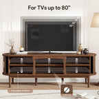 Decofy Mid Century TV Stand for TVs up to 80 Inches, Entertainment Center - Image 3