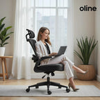 Oline ErgoAir Ergonomic Office Chair – Adjustable Lumbar Support, Flip-Up - Image 9