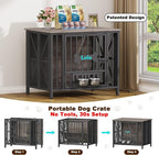 EasyCom Foldable Dog Crate Furniture, 31.5" Dog Crates - Image 2