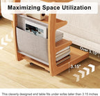 AQIMUELE Wooden C-Shaped End Table, Couch Desk - Image 5