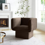 Modway Tate Performance Velvet Accent Chair in Chocolate Brown - Image 2