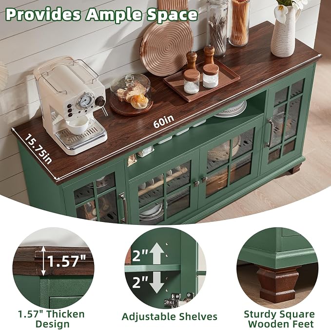 SAVOR LIFE Large Sideboard Buffet Cabinet - Image 6
