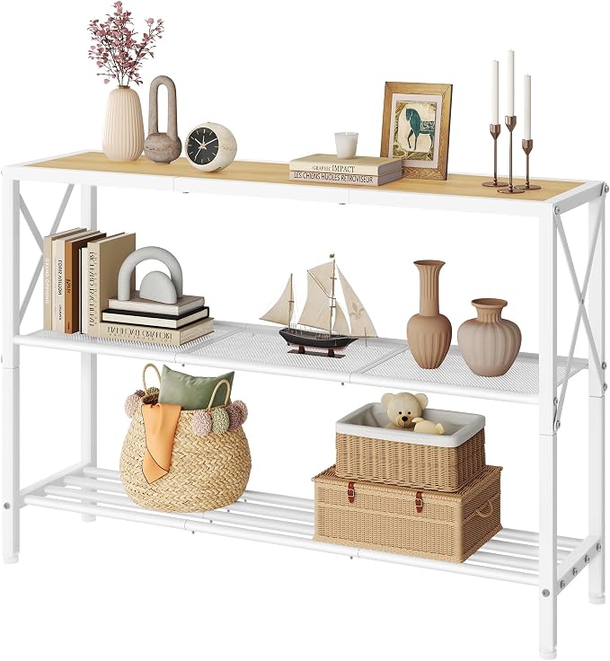 Hoctieon Industrial Console Table, 3 Tier Entryway Tables, Hallway Desk - Image 8