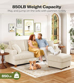 87in Corduroy Couch, Kidirect Sofa No Tool Assembly, Comfy Couches - Image 5
