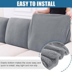 Smiry Waterproof Couch Cushion Covers, Stretch Jacquard Thick Sofa Cushion - Image 4