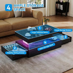 2-Piece Modern Living Room Table Set, Includes High Gloss 70" Fireplace TV - Image 8