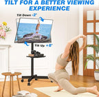 Rfiver Mobile TV Stand for 23-65 Inch LCD LED Flat/Curved Panel Screen TVs up - Image 4