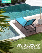 Vexwalx Outdoor Lounge Chair for Pool, Aluminum Chaise Lounge Chairs - Image 2