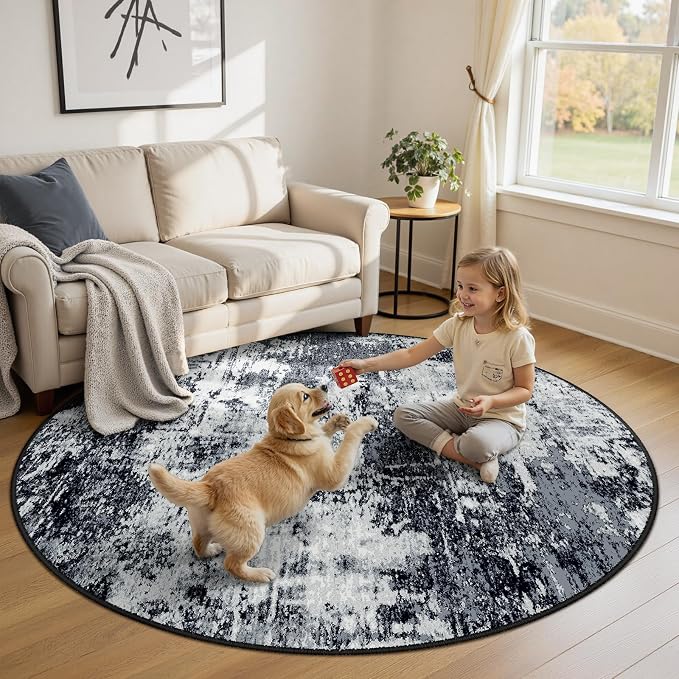 RELEANY Washable Round 8ft Area Rug by RELEANY