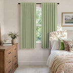 Pitalk Light Sage Green Black Out Curtains 63 Inch Long 2 Panel Set Back Tab - Image 2