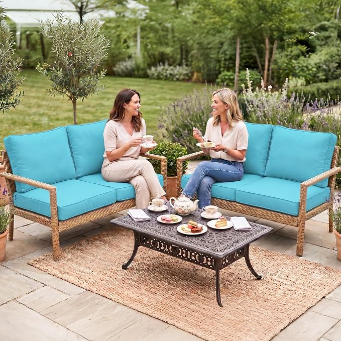 8Pcs Patio Cushion Covers Stretch Outdoor Furniture Protector Slipcovers | - Image 2