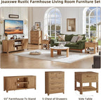 Joaxswe Farmhouse 55" Tv Stand, Dark Wood Entertainment Center - Image 3