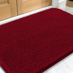 OLANLY Dog Door Mat for Muddy Paws 34x21, Super Absorbent Chenille Mud Mat | Red by OLANLY