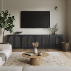 Belleze 4-Piece Modular TV Stand Set -Fluted Entertainment Center by BELLEZE