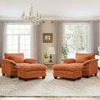 Oversized Accent Chairs with Ottoman Set of 2, Modern Comfy Reading Chair by choairy