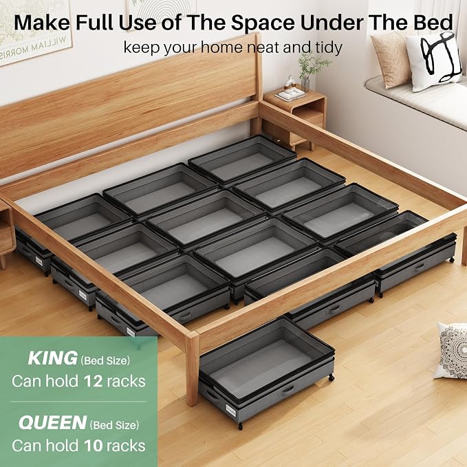 Kitstorack 4 Pack Height-adjustable Under Bed Storage - Image 6