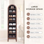 IFGET 71" Tall Arched Bookshelf, 8 Tiers Arch Bookcase - Image 4