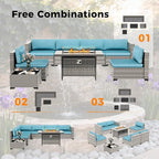 12-Seat Modern Outdoor Wicker Rattan Patio Furniture Set - Image 9