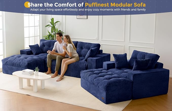 MAXYOYO Sectional Sofa Couch and Chaise Lounge, L Shaped Modern Cloud Couch - Image 7