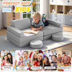 12 Pcs Modular Kids Play Sofa Convertible Foam Floor Mat and Play Fortress - Image 7