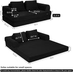 COMAX Convertible Sofa Bed, Folding Floor Couch Corduroy Fold Out Couch Bed - Image 2