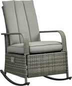 Outsunny Wicker Outdoor Rocking Chair, Patio Recliner by Outsunny
