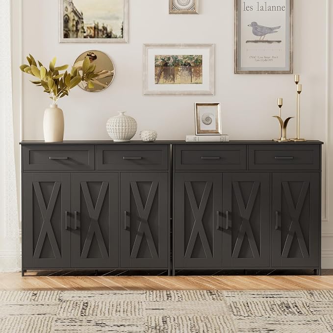 Homhedy Sideboard Buffet Cabinet, Coffee Bar Storage Cabinet - Image 8