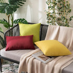 MIULEE Pack of 2 Decorative Outdoor Solid Waterproof Throw Pillow Covers Faux - Image 4