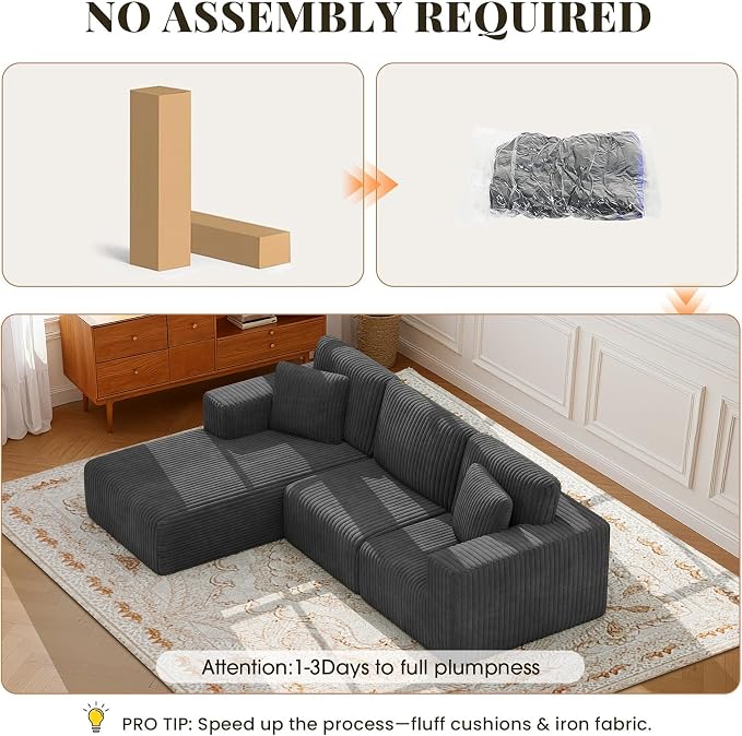 GRUSIGN 107'' Cloud Sectional Boneless Couches - Image 7