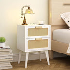 YAUKOMEL White Nightstand, Wood End Table, Side Table - Image 2