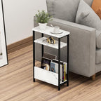THUMEYE 7.1" Narrow Side Table for Small Spaces, 3 Tier Small End Table - Image 2