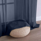 Navy Blue Sheer Curtains 120 Inches Long 2 Panels Set, Airy Lightweight Sheer - Image 8