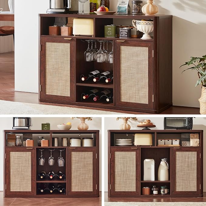 Lerliuo Rattan Wine Cabinet - Image 6