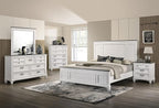 Clelane Wood Bedroom Set with Shiplap Panel Queen Bed, Two Nightstands - Image 3