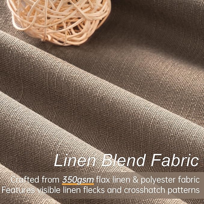 Topfinel Dark Flax Blackout Curtains 120 Inches Long - Image 2