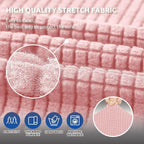 Stretch Loveseat Couch Cover, 2 Cushion Couch Slipcover, Dusty Pink | 1-Piece - Image 5